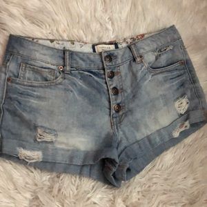 High waisted jean shorts